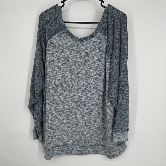 Torrid Lightweight Sweatshirt Long Sleeve Gray Teal Size 4XL - Picture 2 of 5